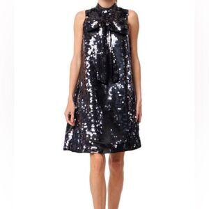 Ciebon Anita Bow Paillette Sequin Sleeveless Mini Shift Dress XS